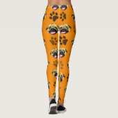 Mops Dog Orange Leggings (Rückseite)