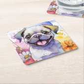 Mops Dog Paper Untersetzer (angewinkelt)