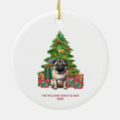 Mops Dog Personalisiert Weihnachten Keramik Ornament (Hinten)