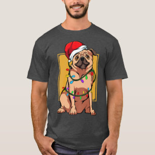 Mops Dog Pet Lights Spaß Weihnachten Niedlichen Fe T-Shirt