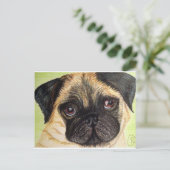 Mops Dog Postkarte (Stehend Vorderseite)