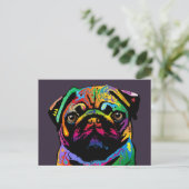Mops Dog Postkarte (Stehend Vorderseite)