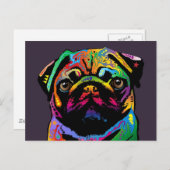 Mops Dog Postkarte (Vorne/Hinten)