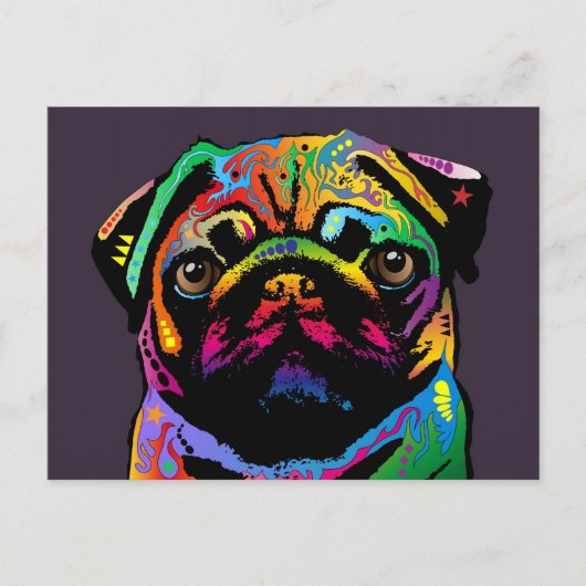 Mops Dog Postkarte (Vorderseite)