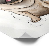 Mops | Dog Print | Dog Art Print Poster (Ecke)