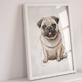 Mops | Dog Print | Dog Art Print Poster