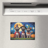 Mops Dog Pumpkin Halloween Funny Magnet (In Situ (Geschirrspüler))