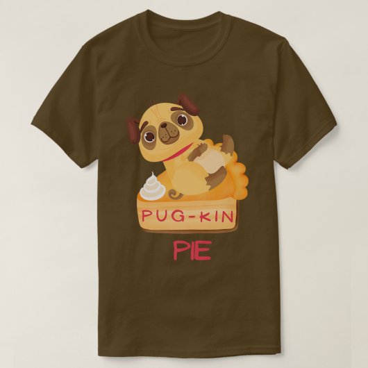 Mops Dog Pumpkin Pie, Mops-Kin Pie, Herbst Mops Hu T-Shirt (Design vorne)
