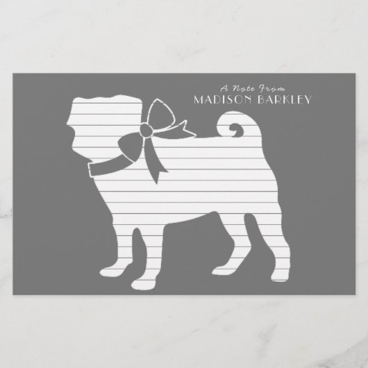 Mops Dog Puppy Stationery Briefpapier (Vorderseite)