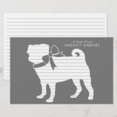 Mops Dog Puppy Stationery Briefpapier (Vorne/Hinten)