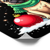 Mops Dog Reindeer Xmas Dog Lover Funny Family Chri Poster (Ecke)