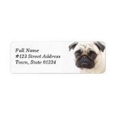 Mops Dog Rücksendeadresse Mailing Label (Vorne)