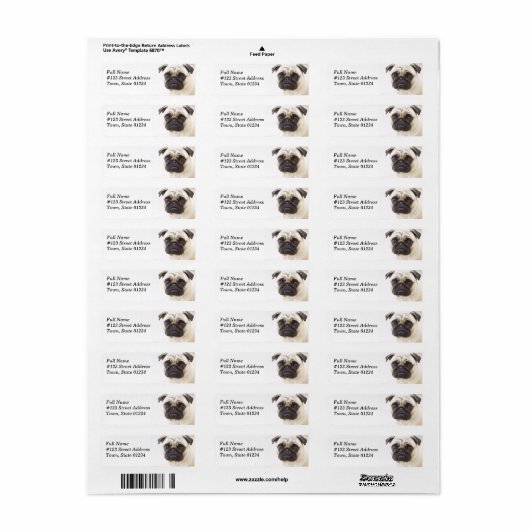 Mops Dog Rücksendeadresse Mailing Label (Vorne)