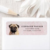 Mops Dog Rücksendeadressen-Aufkleber (Insitu)