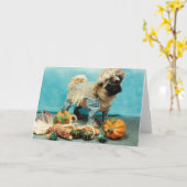 Mops Dog Scarecrow Karte (Gelbe Blume)