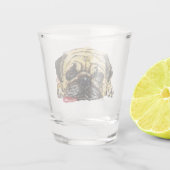 Mops Dog Shot Glass Funny Schnapsglas (Rückseite)