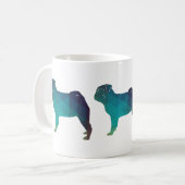 Mops Dog Silhouette für farbiges geometrisches Mus Kaffeetasse (Vorderseite Links)