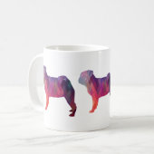 Mops Dog Silhouette für farbiges geometrisches Mus Kaffeetasse (Vorderseite Links)