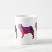 Mops Dog Silhouette für farbiges geometrisches Mus Kaffeetasse (Mittel)