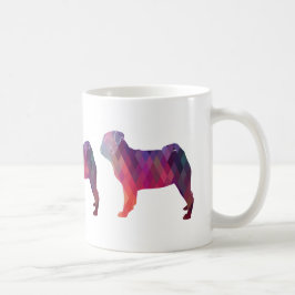 Mops Dog Silhouette für farbiges geometrisches Mus Kaffeetasse