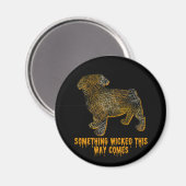 Mops Dog Silhouette Spaß Halloween Magnet (Vorderseite/Rückseite)