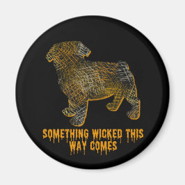 Mops Dog Silhouette Spaß Halloween Magnet