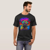 Mops Dog Sonnenbrille T-Shirt (Vorne ganz)