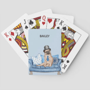 Mops Dog Spielkarten