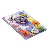 Mops Dog Spiral Notebook Notizblock (Rechte Seite)