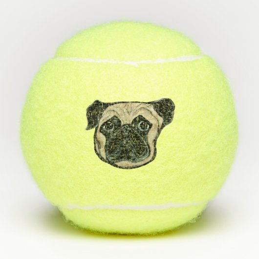 MOPS DOG TENNISBÄLLE (Vorderseite)
