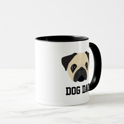 Mops Dog Vater Tasse (VorderseiteRechts)