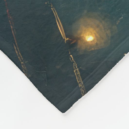 Mops Dog Vintager Strand Fleecedecke (Ecke)