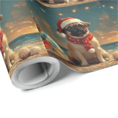 Mops Dog Vintager Strand Geschenkpapier (Rolleneckpunkt)