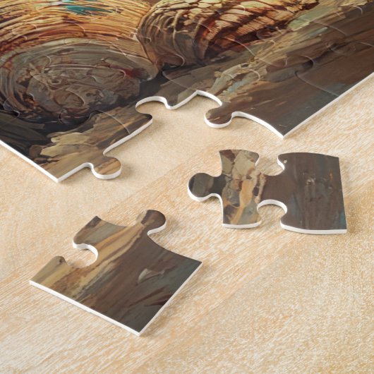 Mops Dog Vintager Strand Puzzle (Seite)