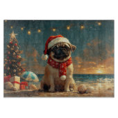 Mops Dog Vintager Strand Schneidebrett (Vorderseite)
