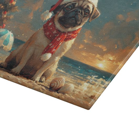 Mops Dog Vintager Strand Schneidebrett (Ecke)
