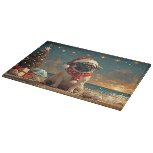 Mops Dog Vintager Strand Schneidebrett (Ecke)