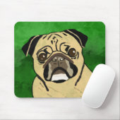 Mops Dog Watercolor Kunstvoll wandern im Valle Ver Mousepad (Mit Mouse)