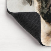 Mops Dog Watercolor Portrait 01 Mousepad (Ecke)