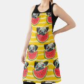 Mops Dog Watermelon: Sommer nahtlos. Schürze (InSitu)