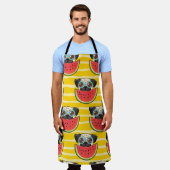 Mops Dog Watermelon: Sommer nahtlos. Schürze (Getragen)