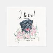 Mops Dog Wedding Cocktail Napkins Serviette (Vorderseite)