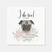 Mops Dog Wedding Cocktail Napkins Serviette (Vorderseite)