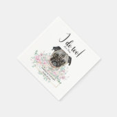 Mops Dog Wedding Cocktail Napkins Serviette (Ecke)