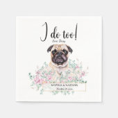 Mops Dog Wedding Cocktail Napkins Serviette (Vorderseite)