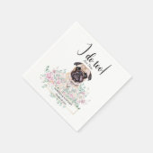 Mops Dog Wedding Cocktail Napkins Serviette (Ecke)