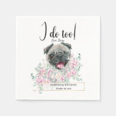 Mops Dog Wedding Cocktail Napkins Serviette (Vorderseite)