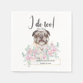 Mops Dog Wedding Cocktail Napkins Serviette (Vorderseite)