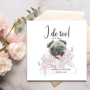 Mops Dog Wedding Cocktail Napkins Serviette
