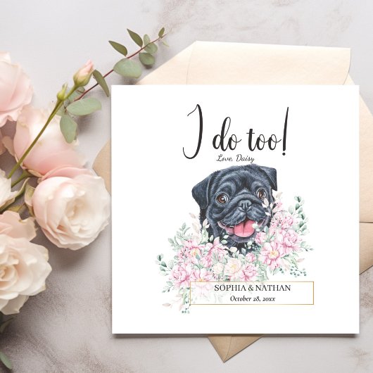 Mops Dog Wedding Cocktail Napkins Serviette